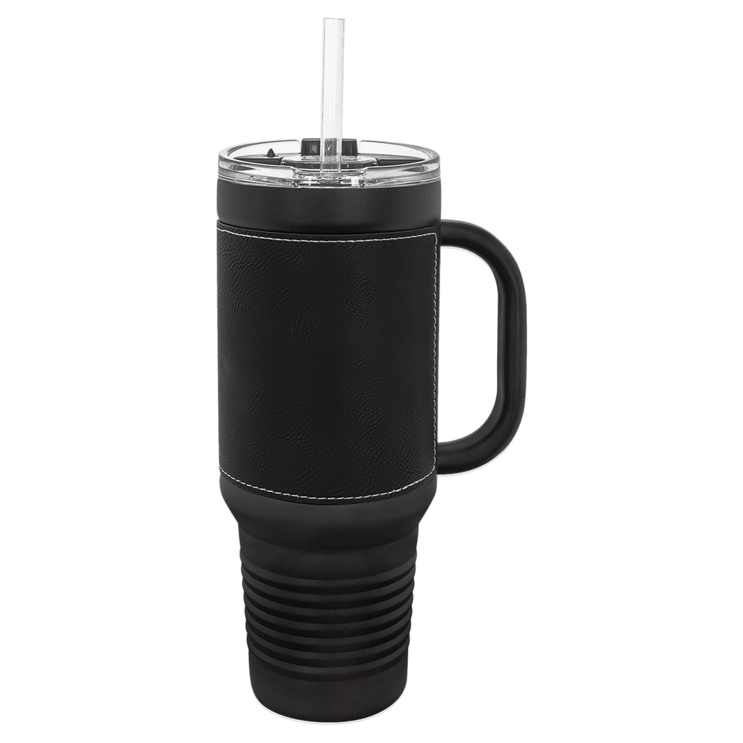 40 oz Handle Travel Tumblers with Leather *Multiple Colors