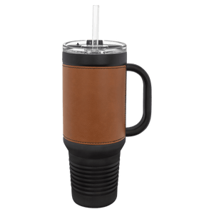 40 oz Handle Travel Tumblers with Leather *Multiple Colors