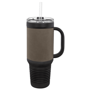 40 oz Handle Travel Tumblers with Leather *Multiple Colors