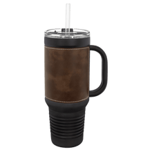 Load image into Gallery viewer, 40 oz Handle Travel Tumblers with Leather *Multiple Colors
