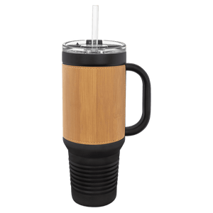 40 oz Handle Travel Tumblers with Leather *Multiple Colors