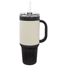 Load image into Gallery viewer, 40 oz Handle Travel Tumblers with Leather *Multiple Colors
