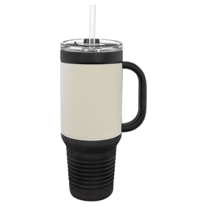 40 oz Handle Travel Tumblers with Leather *Multiple Colors