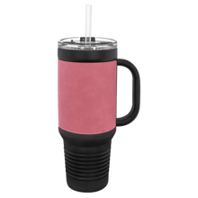 Load image into Gallery viewer, 40 oz Handle Travel Tumblers with Leather *Multiple Colors
