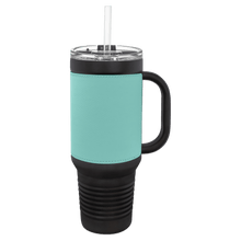 Load image into Gallery viewer, 40 oz Handle Travel Tumblers with Leather *Multiple Colors

