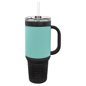 40 oz Handle Travel Tumblers with Leather *Multiple Colors