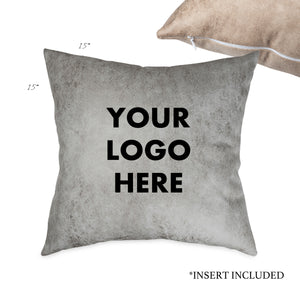 15" x 15" Custom Printed Faux Leather Pillow