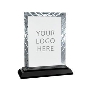 Rectangle Glass Award with Base 9 ''