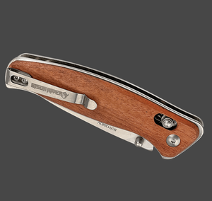 Custom Engraved Silver & Wooden Pocket Knife