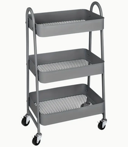 Custom Leather Engraved 3 Tier Rolling Carts