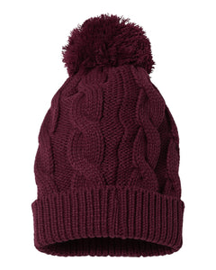 Richardson Pom Pom Beanie with Direct Embroidery