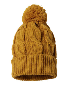 Richardson Pom Pom Beanie with Direct Embroidery