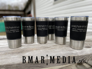 Engraved Leather Wrapped Tumblers - 20 Oz
