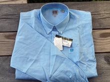 Load image into Gallery viewer, Men&#39;s Striped Blue Tencel Cinch® Button Up
