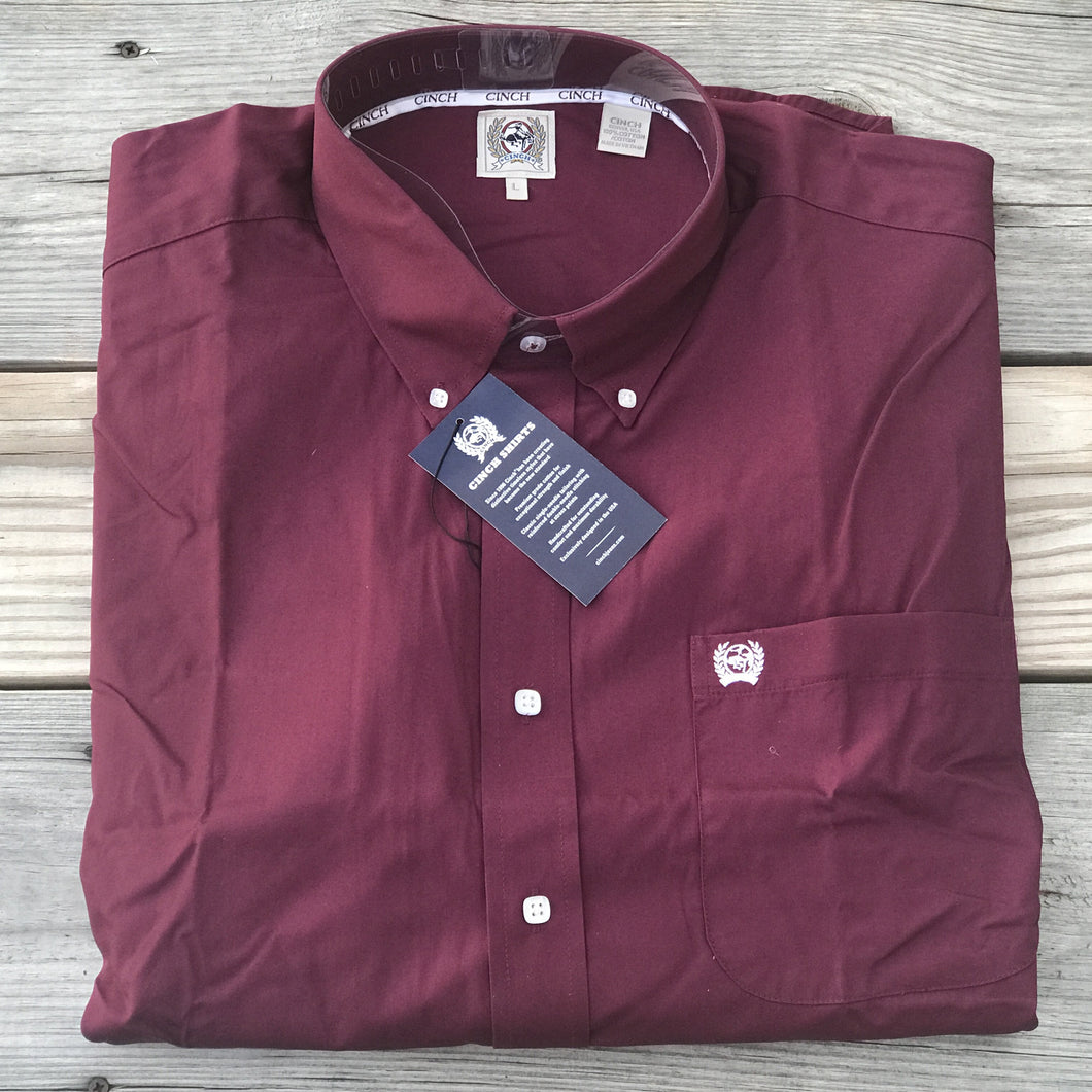 Men's Burgundy Cinch® Button Up