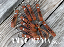 Load image into Gallery viewer, 1 Dozen, Custom Engraved Leather Key Chains
