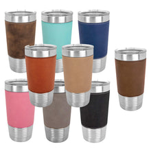 Load image into Gallery viewer, Engraved Leather Wrapped Tumblers - 20 Oz
