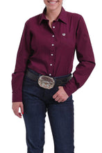 Load image into Gallery viewer, Women&#39;s Burgundy Cinch® Button Up
