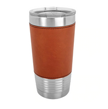 Load image into Gallery viewer, Engraved Leather Wrapped Tumblers - 20 Oz

