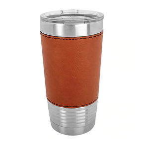 Engraved Leather Wrapped Tumblers - 20 Oz