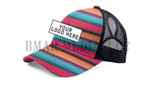 Load image into Gallery viewer, Serape Pony Tail Cap with Embroidered Patches
