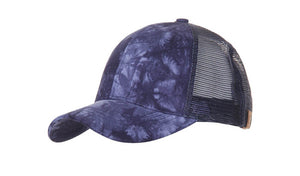 CC Tie Dye Pony Tail Cap with Patches