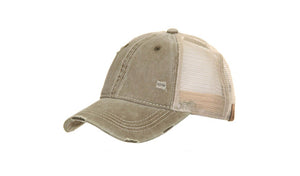 CC Beanie Non Pony Tail Distressed Cap with Direct Embroidery