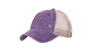 CC Beanie Non Pony Tail Distressed Cap with Patches